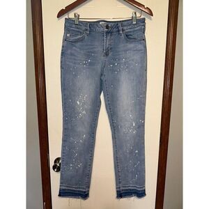 Anthropologie Dear John Erin Slim Straight Splattered Jeans  Size 29